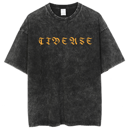 Mens Cotton Wash Solid T-Shirts Oversized Unisex Short Sleeve Streetwear Rap Hip Hop Basic Tee Tops