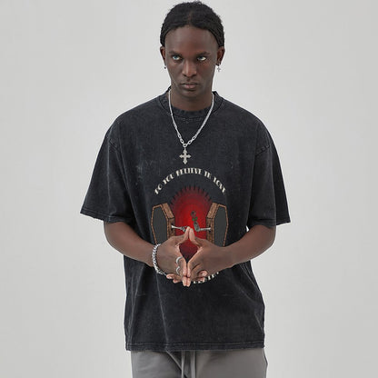 Unisex Vintage Solid Wash T-Shirts 2305102842