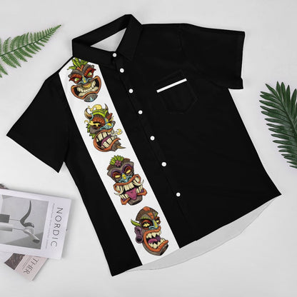 Men's TIKI Print Casual Short Sleeve Shirt 2306102576