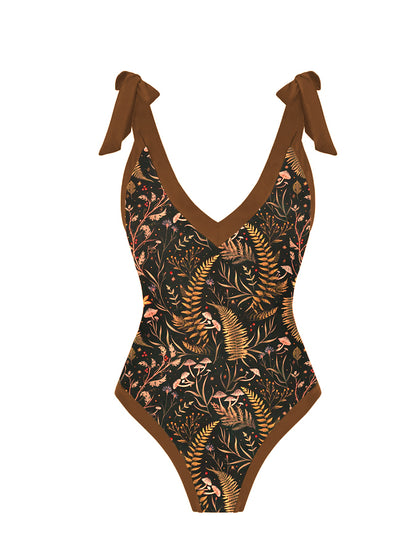 Garden Forest Printed One Piece And Skirt