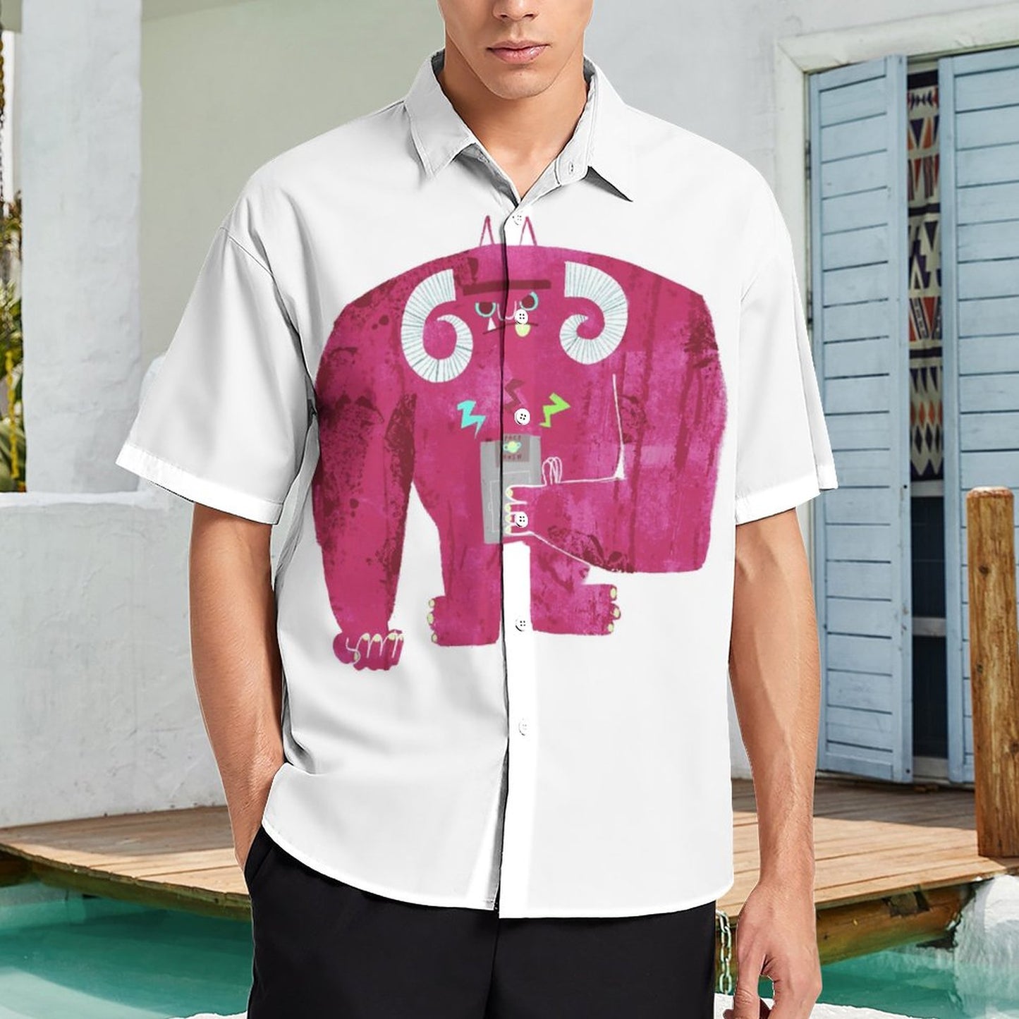 Men's Fashion Casual Printed Short Sleeve Shirts 2306105303