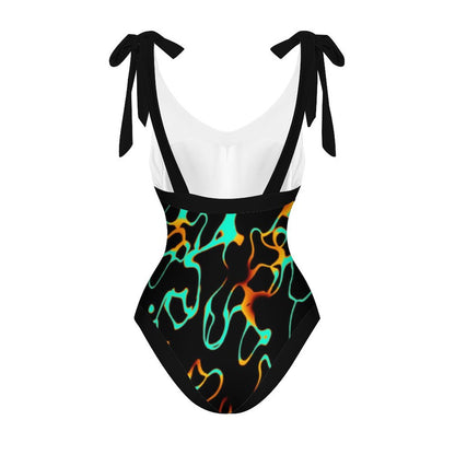 Casual Printed One-Piece Swimsuit And Cover Up 2305102422