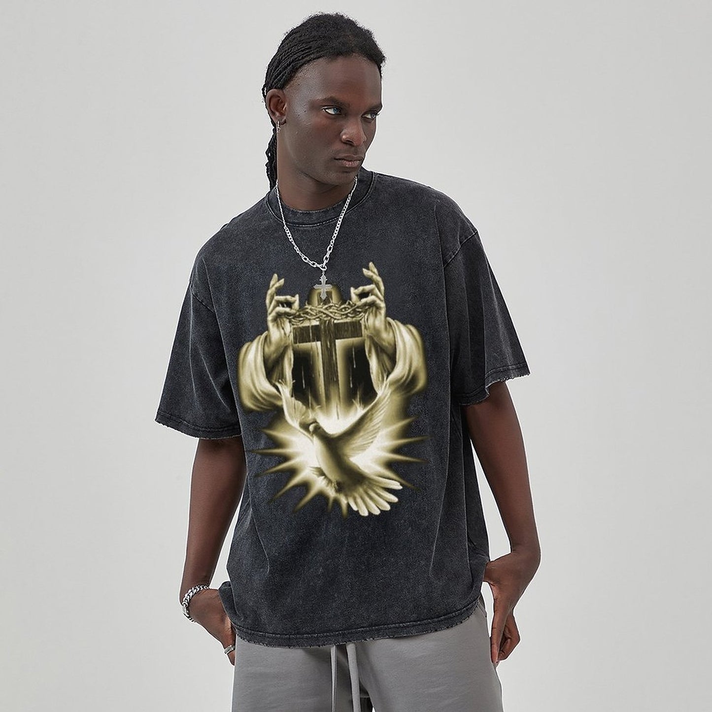 Unisex Vintage Solid Wash T-Shirts 2305103962