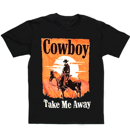 Cowboy Men's Casual Printed T-Shirt