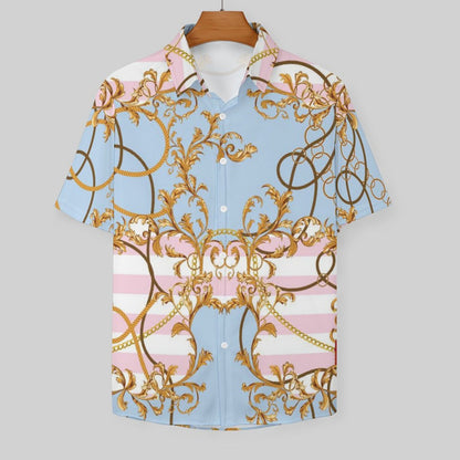 Men's Fashion Casual Printed Short Sleeve Shirts 2306101105