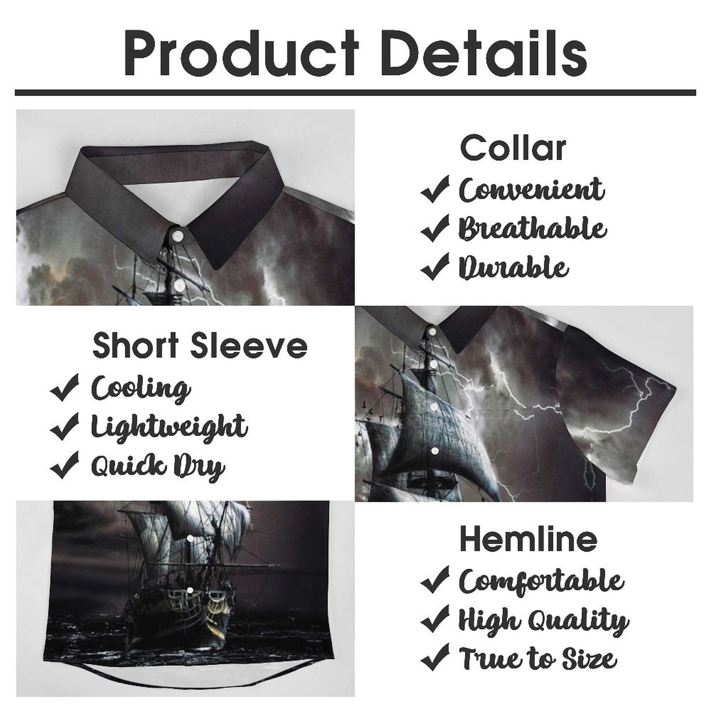Men's Hawaiian Casual Short Sleeve Shirt 2306104248
