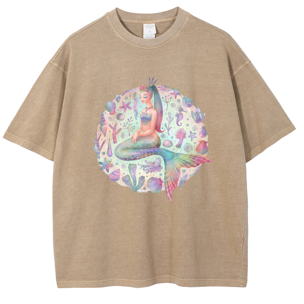 Mens Cotton Wash Solid T-Shirts Oversized Unisex Short Sleeve Streetwear Rap Hip Hop Basic Tee Tops
