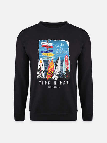 Unisex Round Neck Casual Tide Rider Printed Long Sleeve Sweatshirt