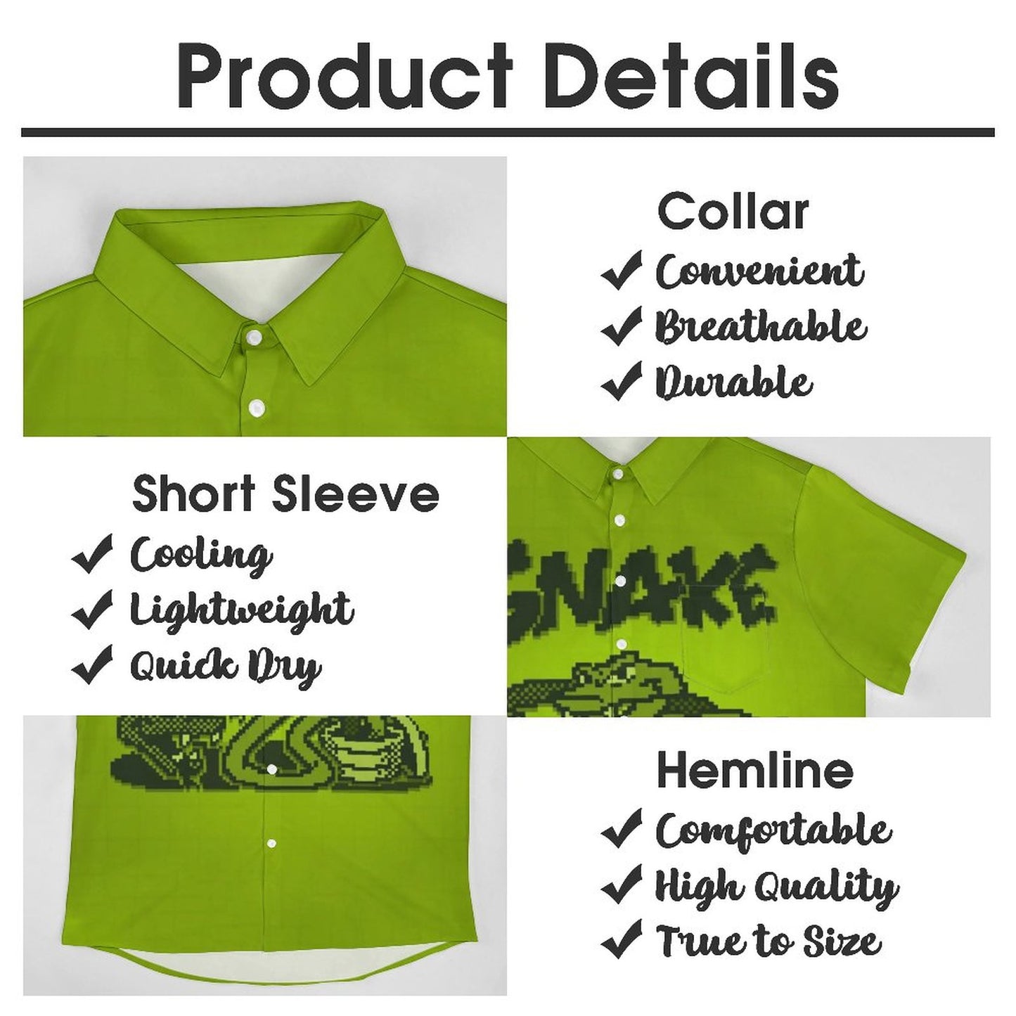 Men's Snake Print Casual Short Sleeve Shirt 2306102380