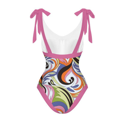 Casual Printed One-Piece Swimsuit And Cover Up 2305103126