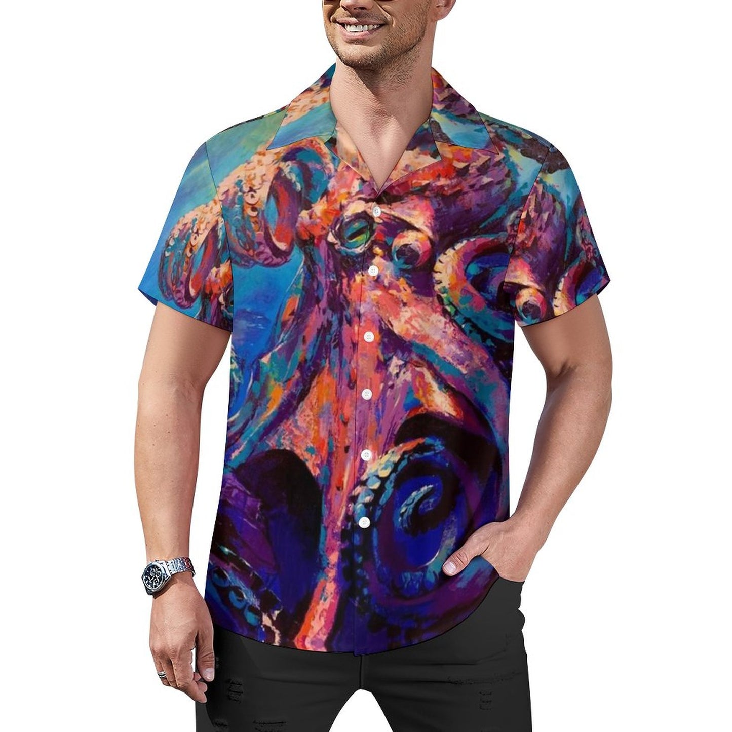 Men's Hawaiian Print Casual Shirt 2304108698