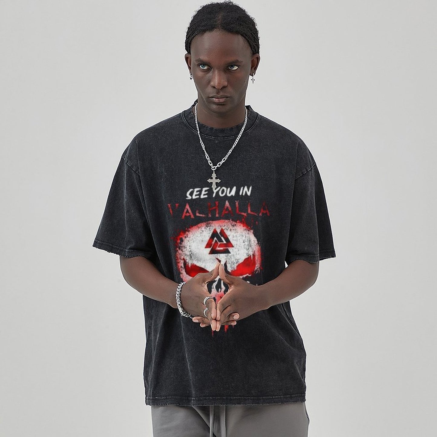 Unisex Vintage Solid Wash T-Shirts 2305104088