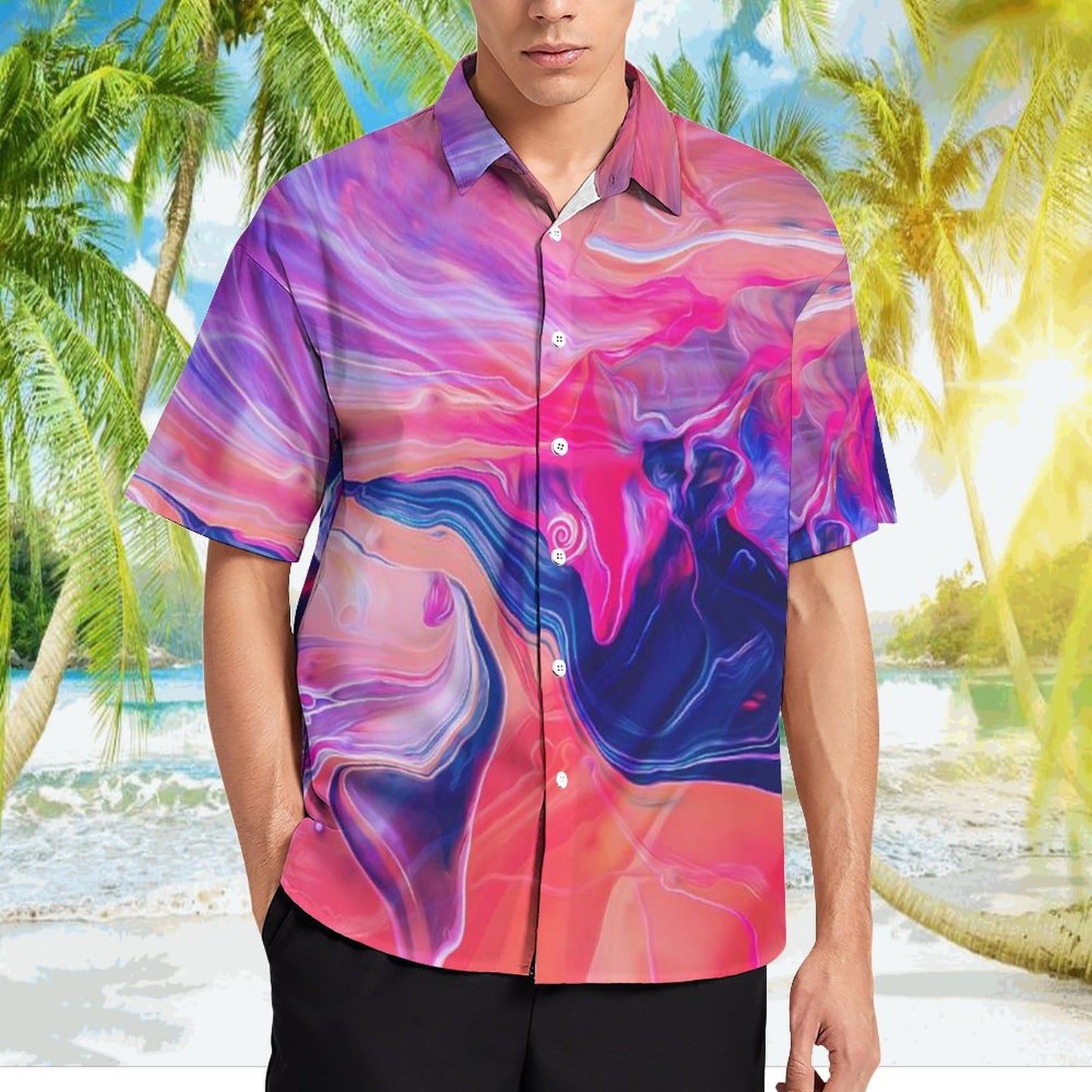 Men's Hawaiian Print Resort Shirt 2304109872