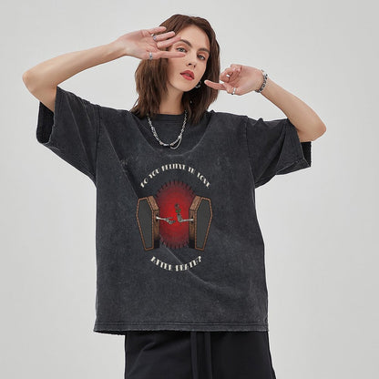 Unisex Vintage Solid Wash T-Shirts 2305102842