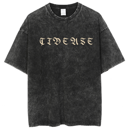 Mens Cotton Wash Solid T-Shirts Oversized Unisex Short Sleeve Streetwear Rap Hip Hop Basic Tee Tops