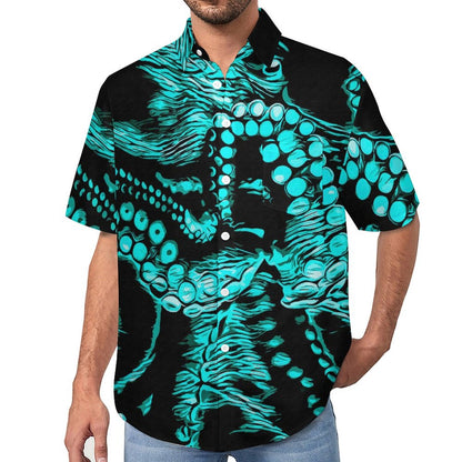 Men's Octopus Painted Print Vacation Hawaiian Shirt 2305106284