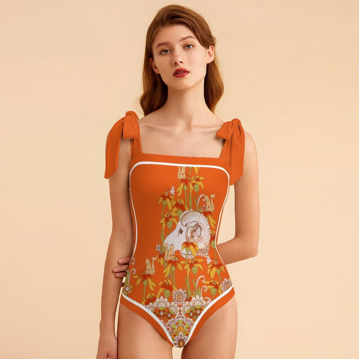 Fashion Printed One Piece Swimsuit And Cover Up 2305105587