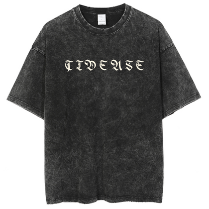 Mens Cotton Wash Solid T-Shirts Oversized Unisex Short Sleeve Streetwear Rap Hip Hop Basic Tee Tops