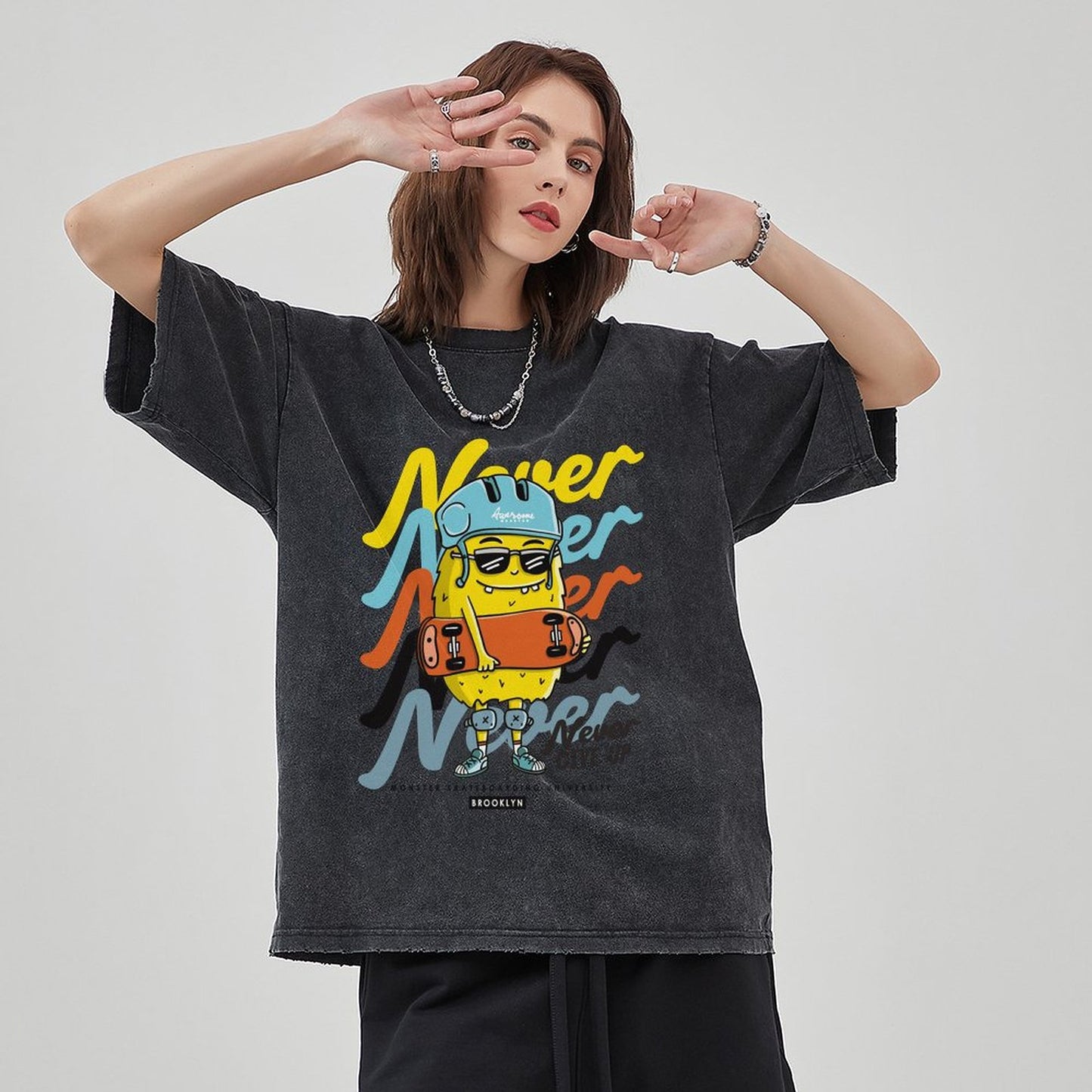 Unisex Vintage Solid Wash T-Shirts 2305103538