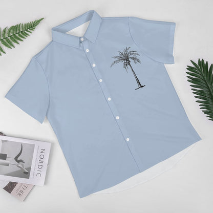 Printed Coconut Tree Hawaiian Vacation Shirt