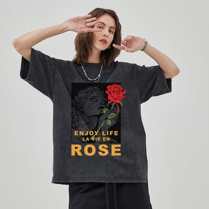 Unisex Vintage Solid Wash T-Shirts 2305102851