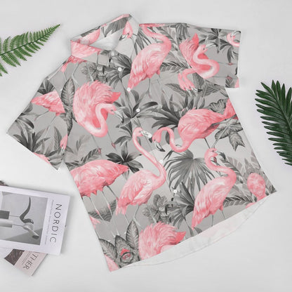 Men's Hawaiian Flamingo Print Vacation Shirt 2306101857