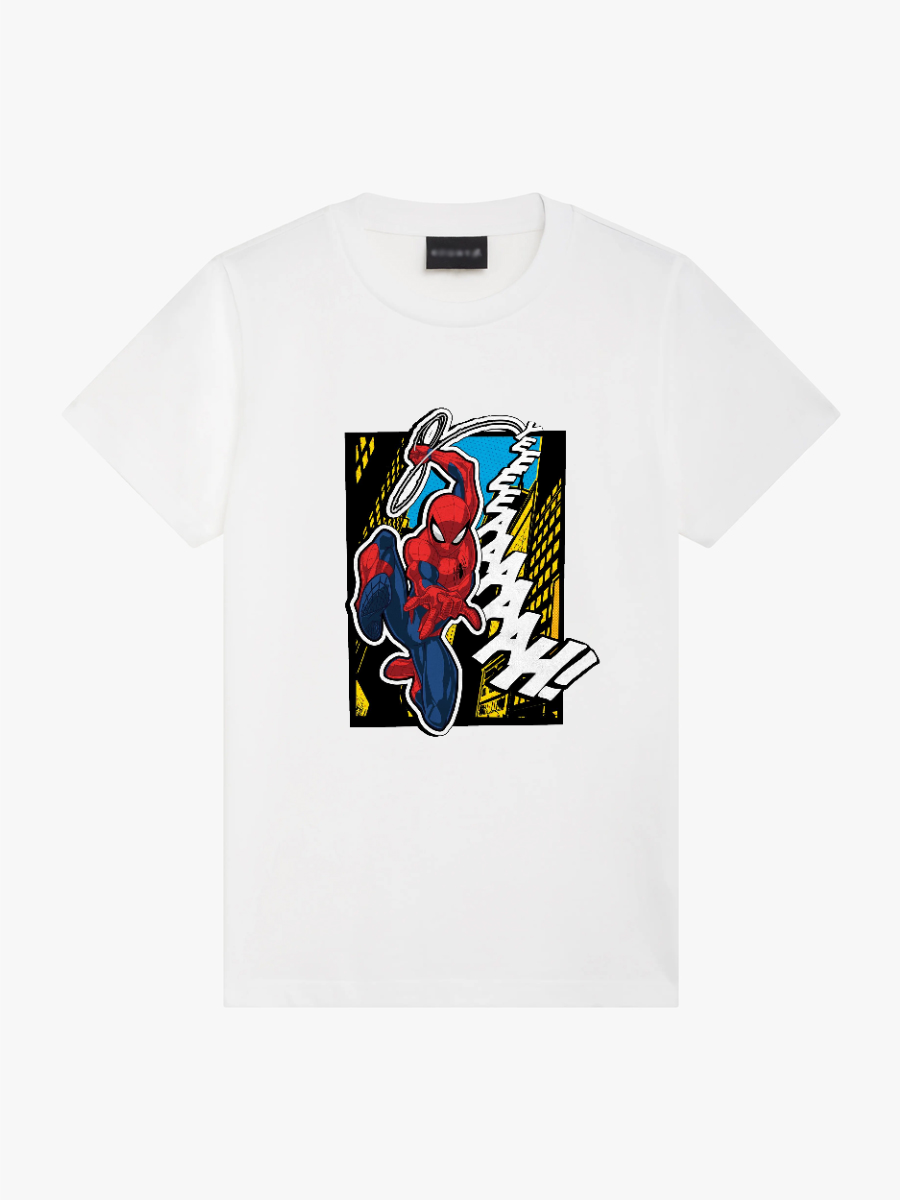 Women's Casual Spiderman Printed Round Neck Short Sleeve T-Shirt