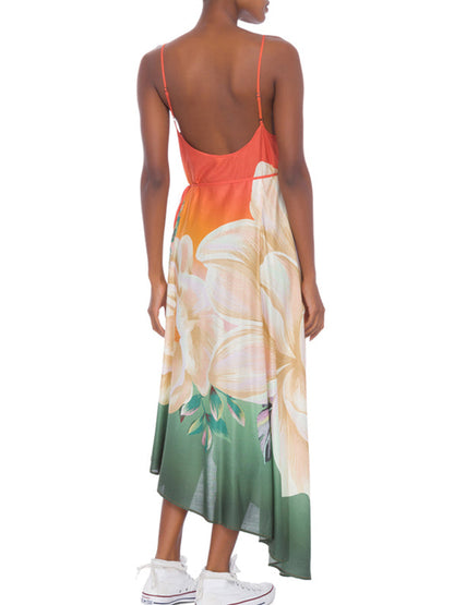 Gradient Print Fashion One Piece Swimsuit and Cover Up
