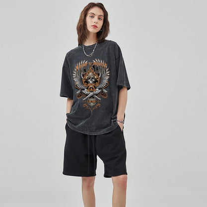 Unisex Vintage Solid Wash T-Shirts 2305104090