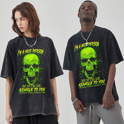 Unisex Vintage Solid Wash T-Shirts 2305104083