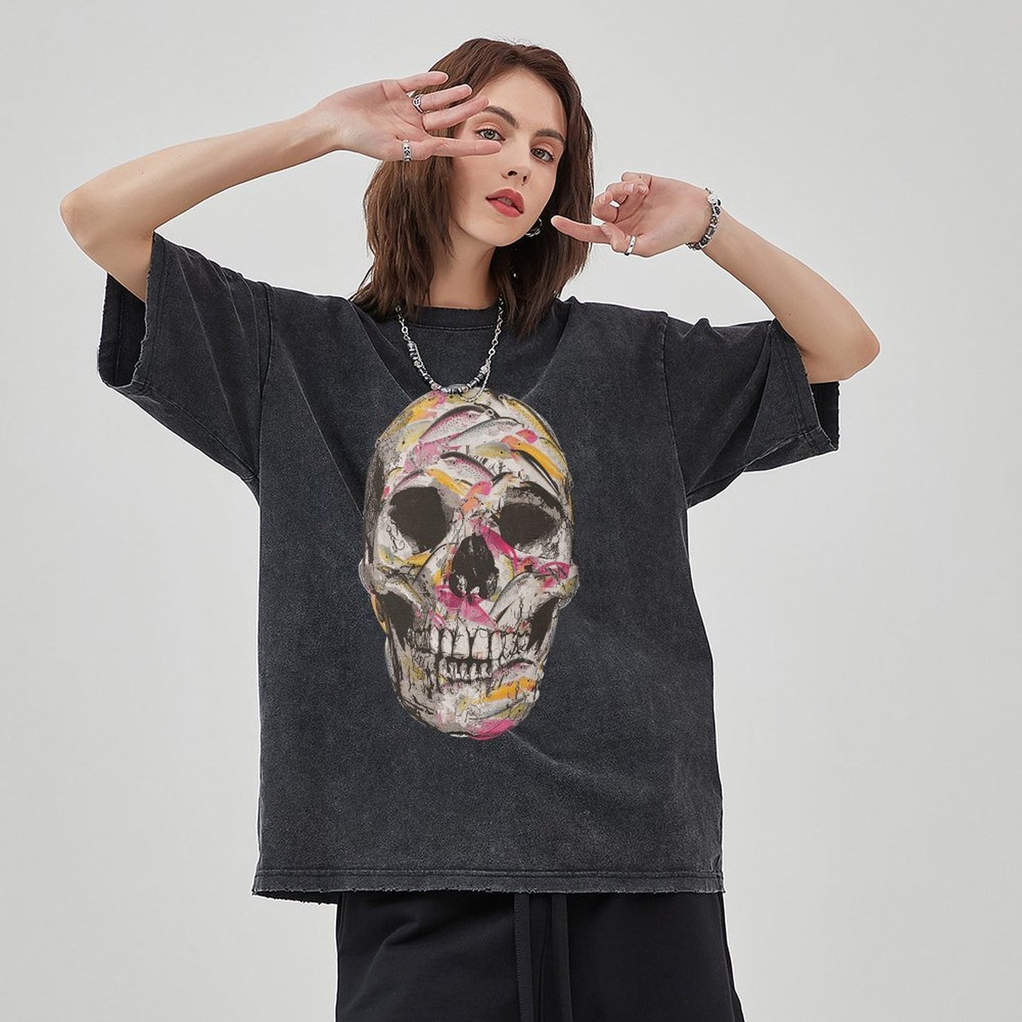 Mens Cotton Wash Solid T-Shirts Oversized Unisex Short Sleeve Streetwear Rap Hip Hop Basic Tee Tops 2305101610