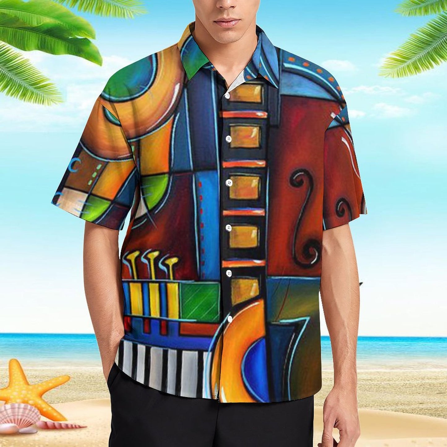 Men's Hawaiian Print Resort Shirt 2305102023