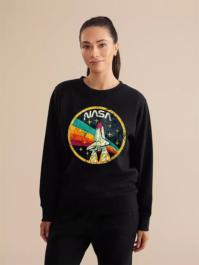 Unisex Round Neck Casual Printed Long Sleeve Sweatshirt