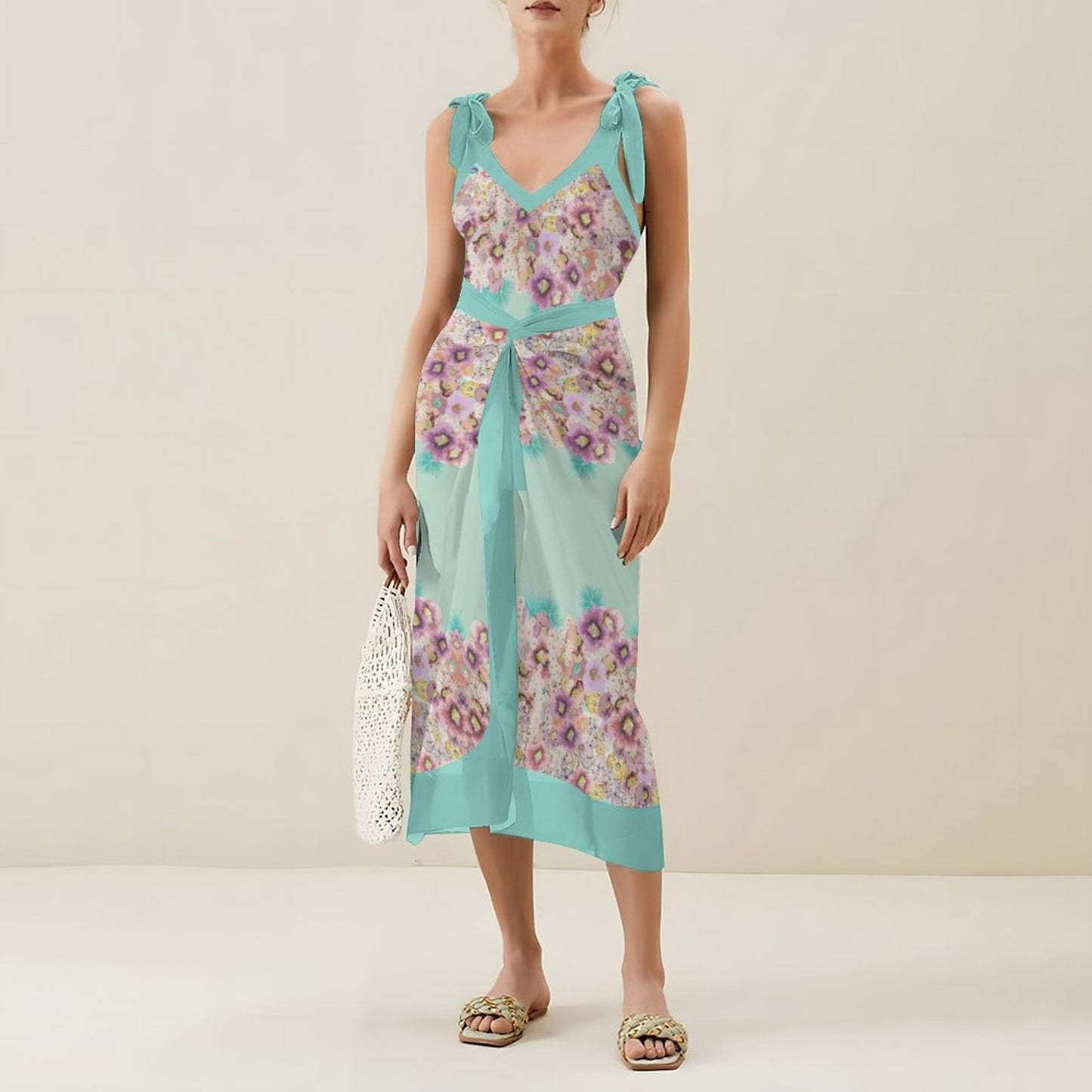 Casual Printed One Piece Swimsuit And Cover Up 2305105546