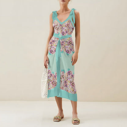Casual Printed One Piece Swimsuit And Cover Up 2305105546