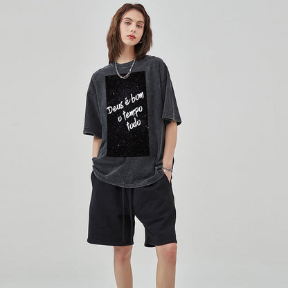 Unisex Vintage Solid Wash T-Shirts 2305103949