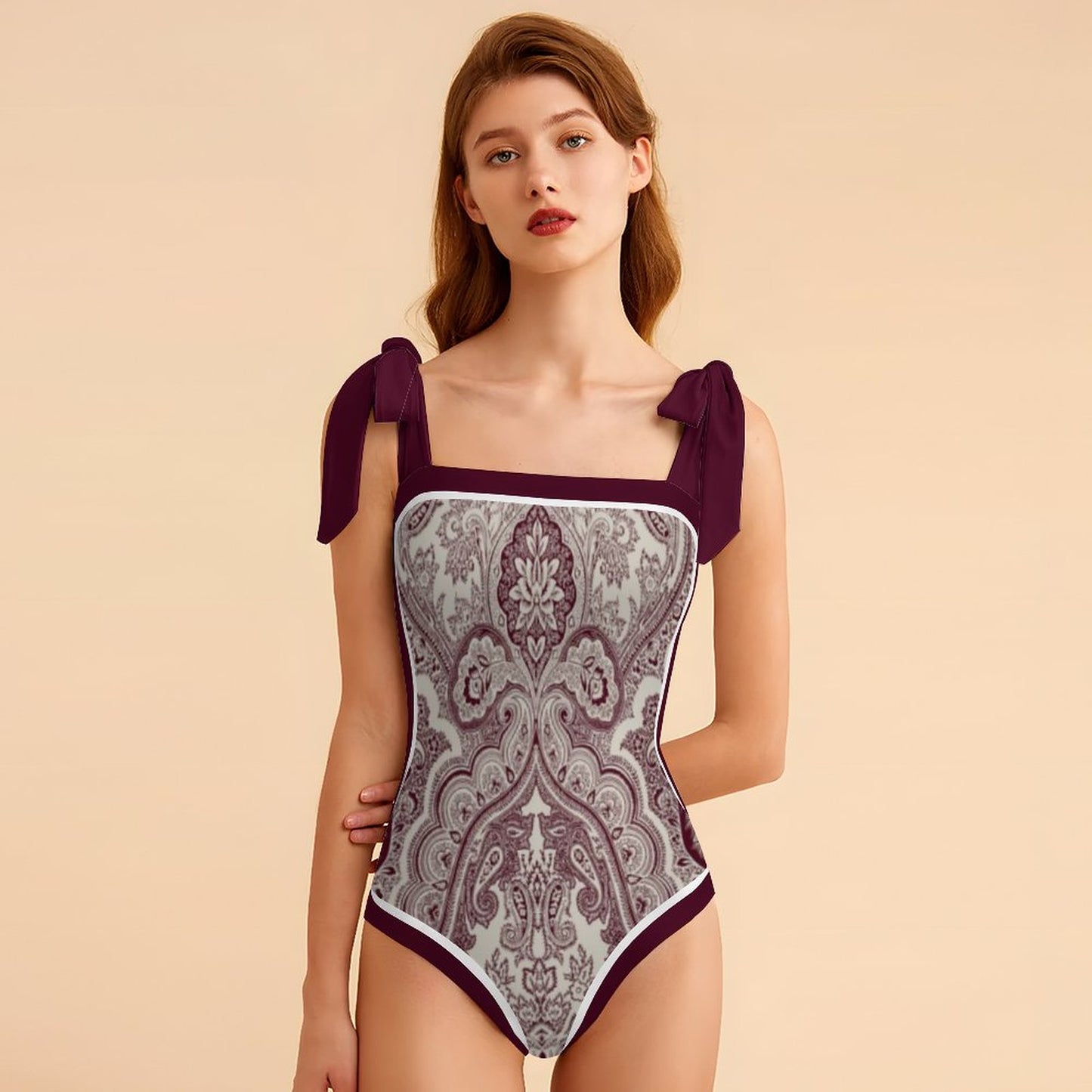 Fashion Printed One Piece Swimsuit And Cover Up 2305104542