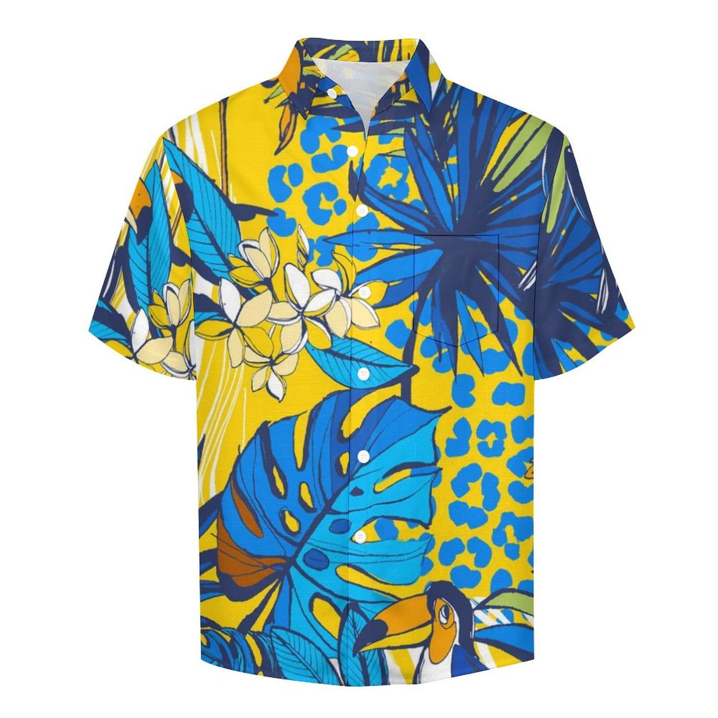 Men's Tropical Plant Print Vacation Hawaiian Shirt 2306104586