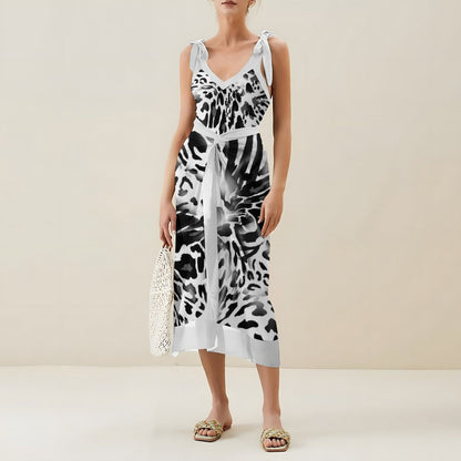 Casual Printed One-Piece Swimsuit And Cover Up 2305102685