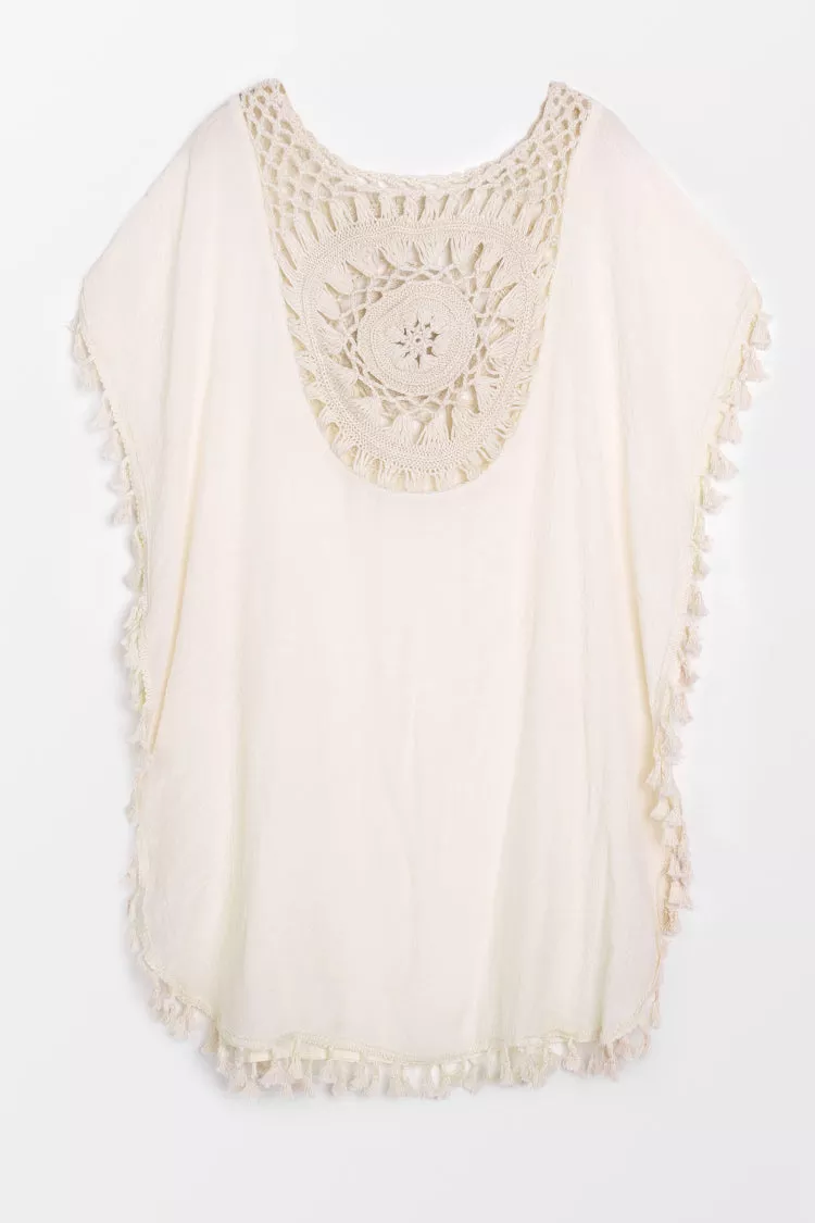 Dominique Crochet Tassel Trim Cover Up