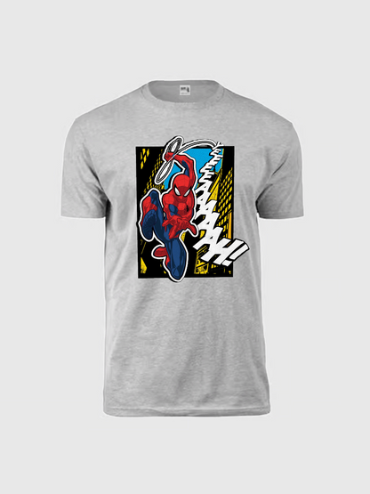 Men's Casual Spiderman Printed Round Neck Short Sleeve T-Shirt