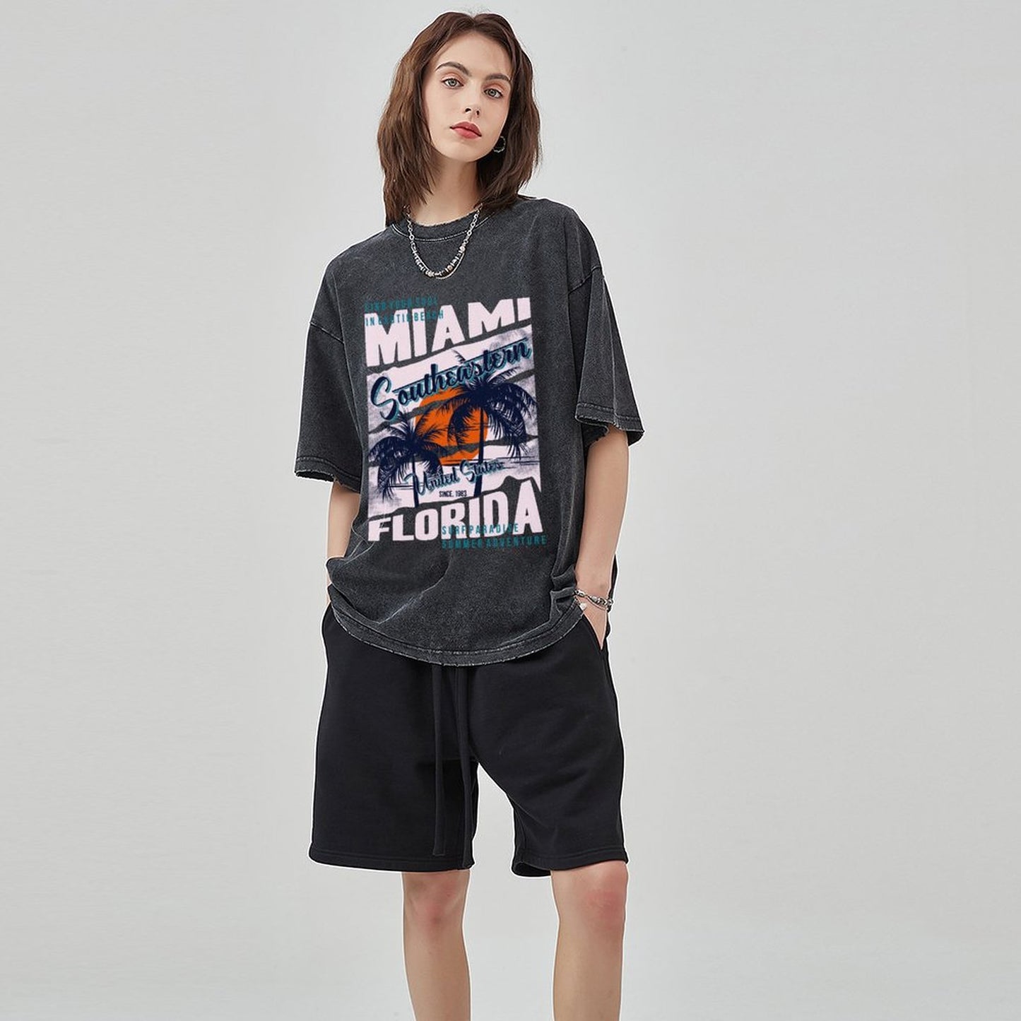 Unisex Vintage Solid Wash T-Shirts 2305101927