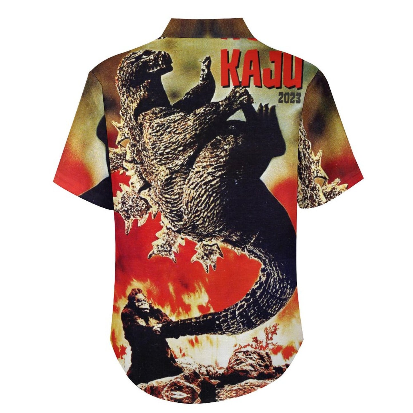 Men's Cotton Monster Print Vacation Hawaiian Shirt 2306101230