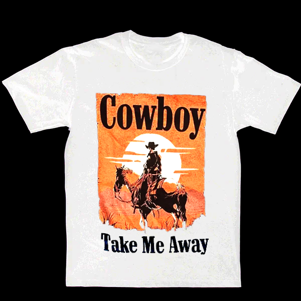 Cowboy Men's Casual Printed T-Shirt