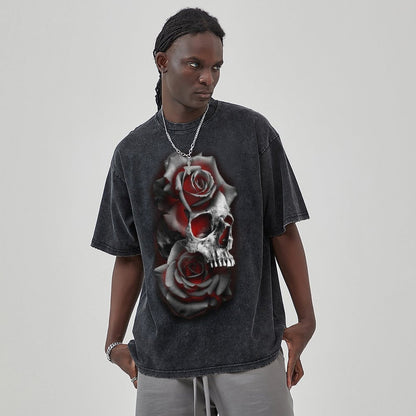 Unisex Vintage Solid Wash T-Shirts 2305104093