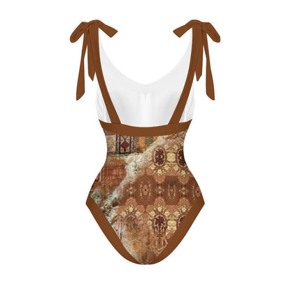 Casual Printed One-Piece Swimsuit And Cover Up 2305102833