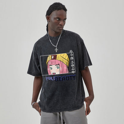 Unisex Vintage Solid Wash T-Shirts 2305103536