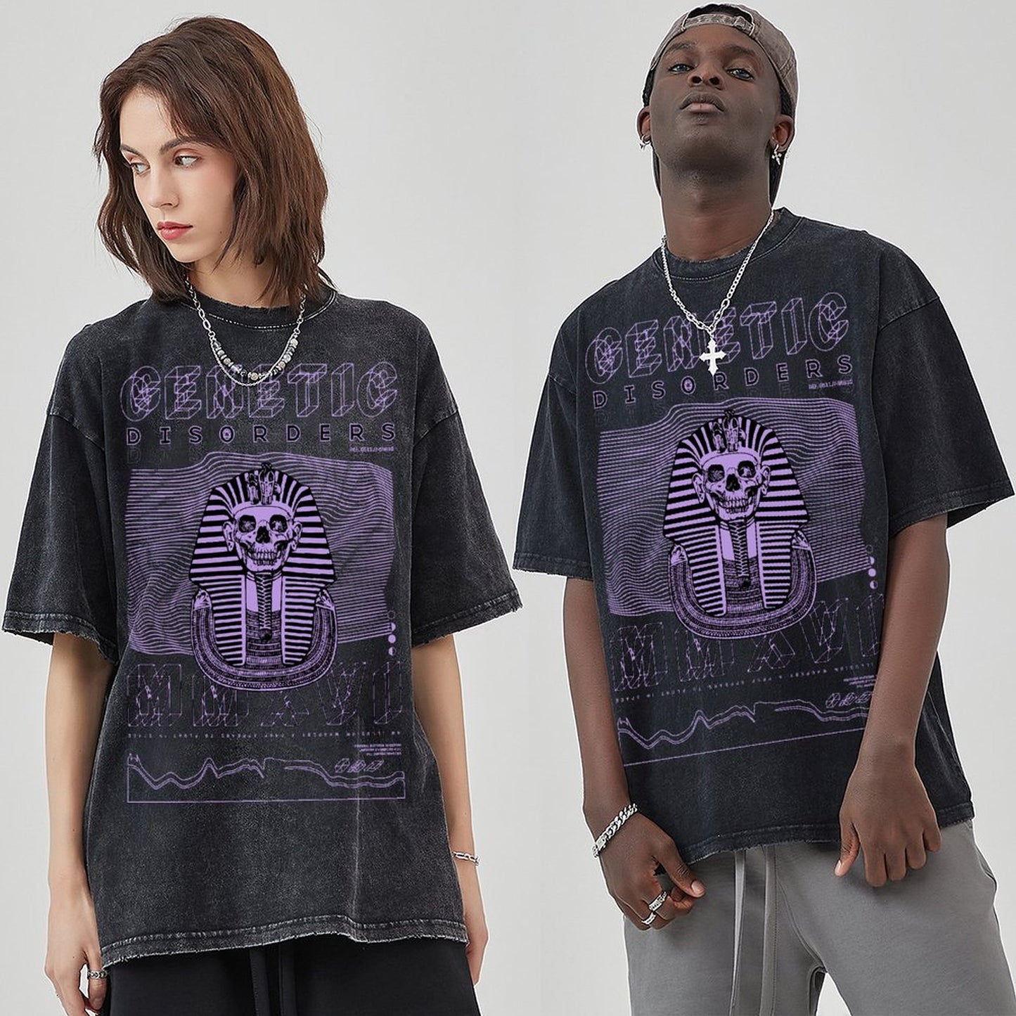 Unisex Vintage Solid Wash T-Shirts 2305101598