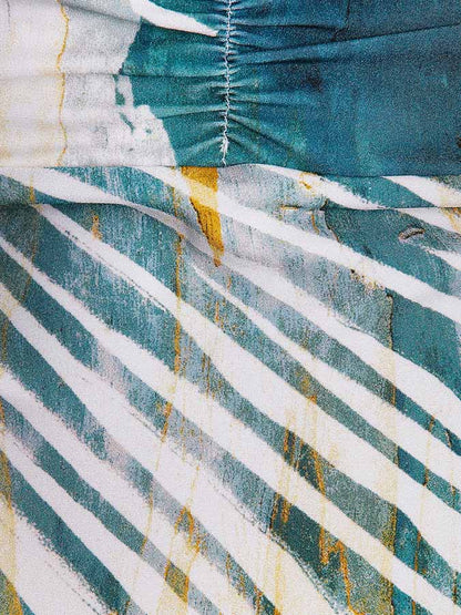 Fashion Print Split Swimsuit