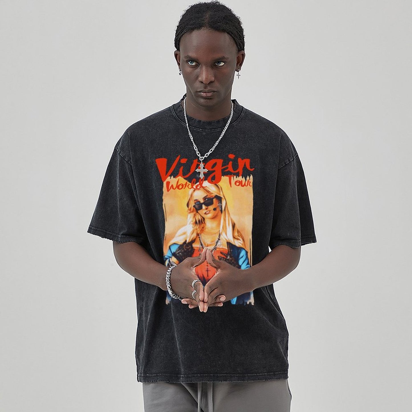 Unisex Vintage Solid Wash T-Shirts 2305102629